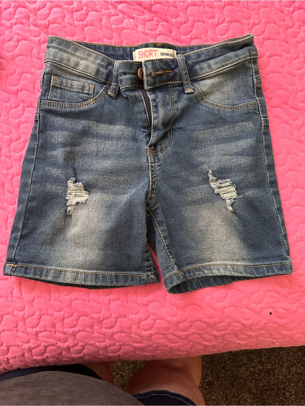 Source Unknown Distressed Denim Shorts - Blue